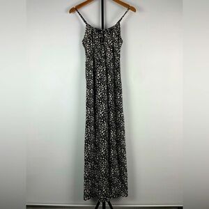 Nevena Rae Black Ditsy Floral Sleevless Maxi Dress